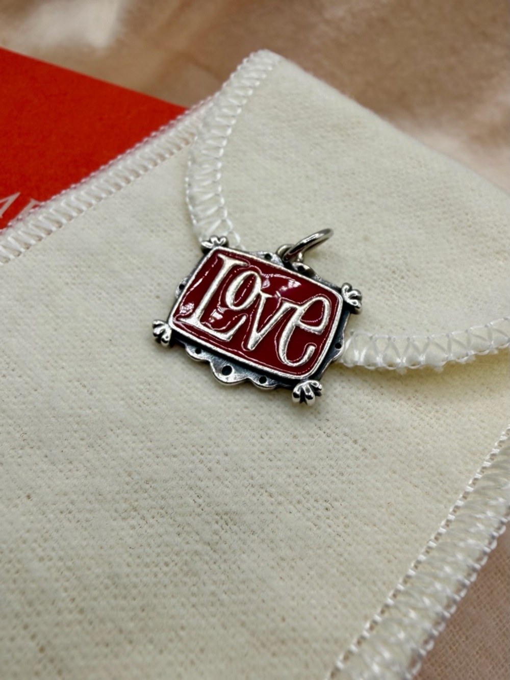 James Avery RARE & RETIRED Red Enamel “LOVE” Charm